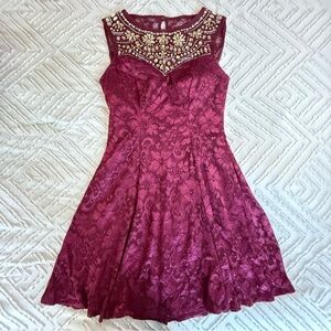 B. Darlin Burgundy Gem Formal Dress | 1/2